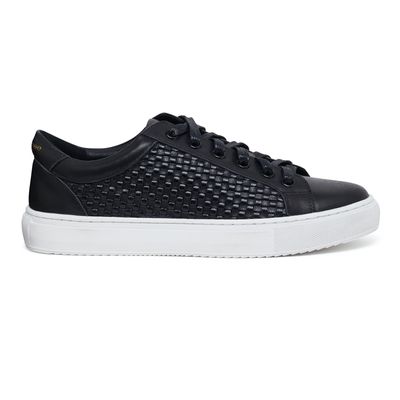 Hoxton Black Woven Leather
