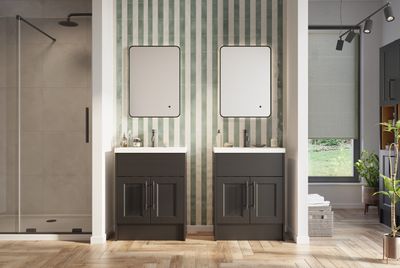 In-Line vanity basin with Maison Cabinet in matt black