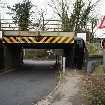 A low bridge on a British road