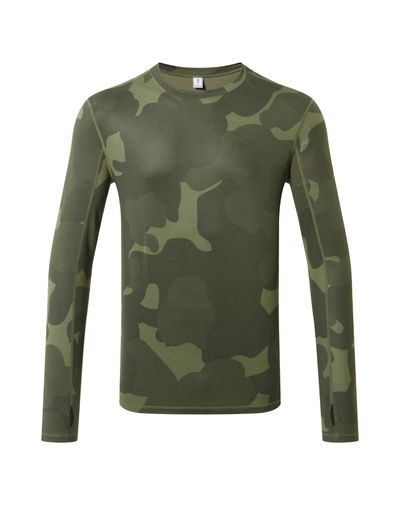  Snowdon men's thermal base layer crew neck - khaki camo print