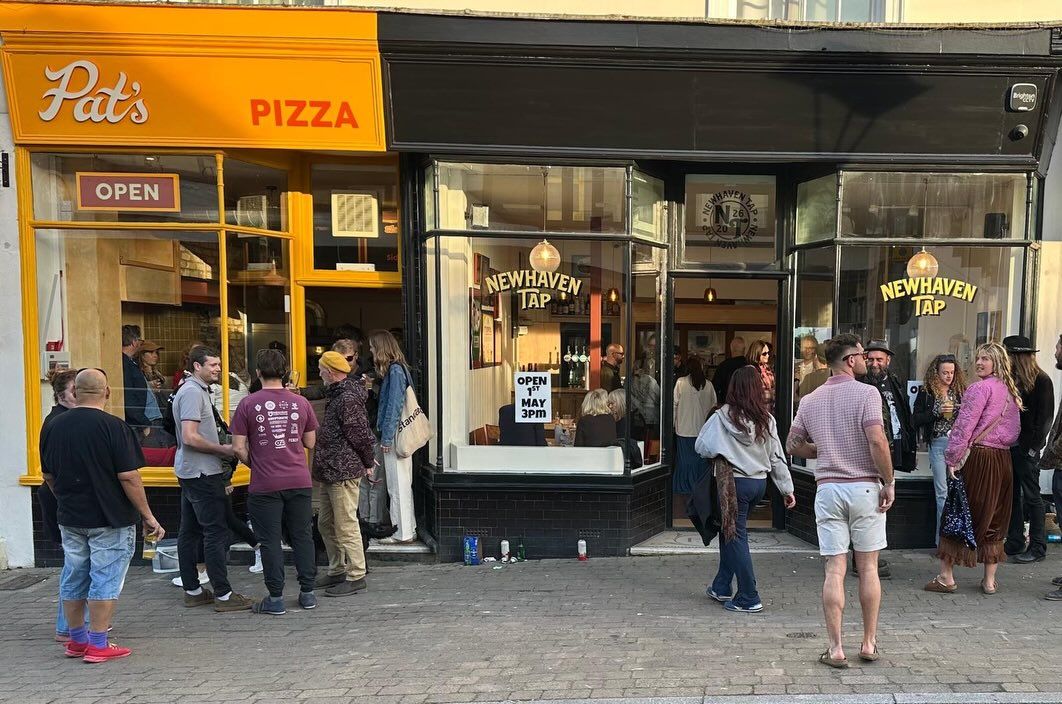 Pat's Pizza and Newhaven Tap on the High Street in Newhaven.