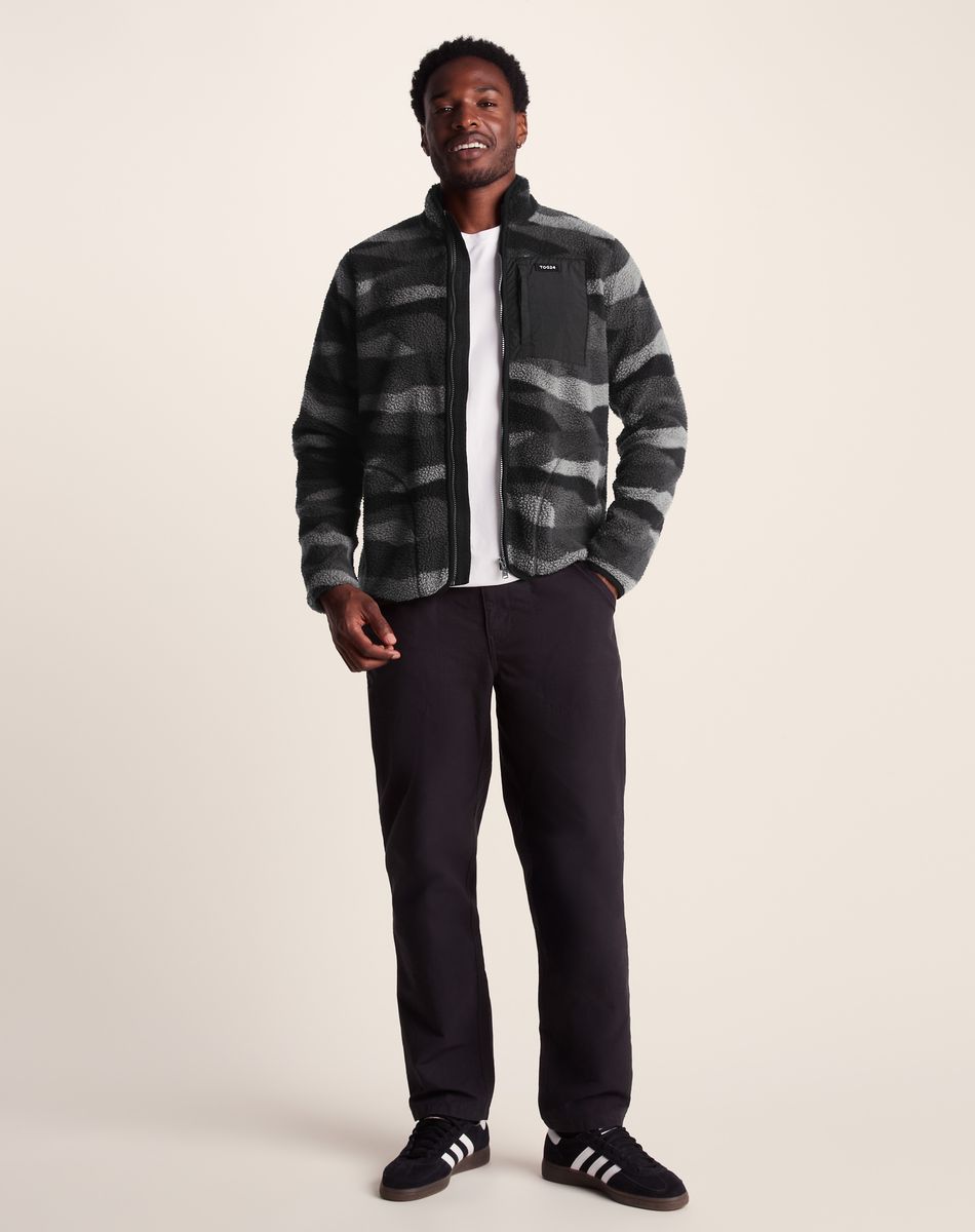 Haxwell Men's Sherpa Fleece - Black Landscape Print