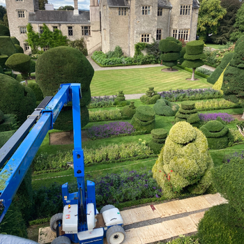 Equipment for the annual task of trimming the world's oldest topiary garden