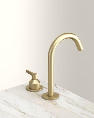 Folio Deck Mounted Basin Tap in Warm Brass