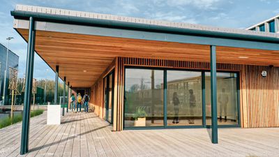 TG Escapes timber frame sports pavilion at Winnersh Triangle