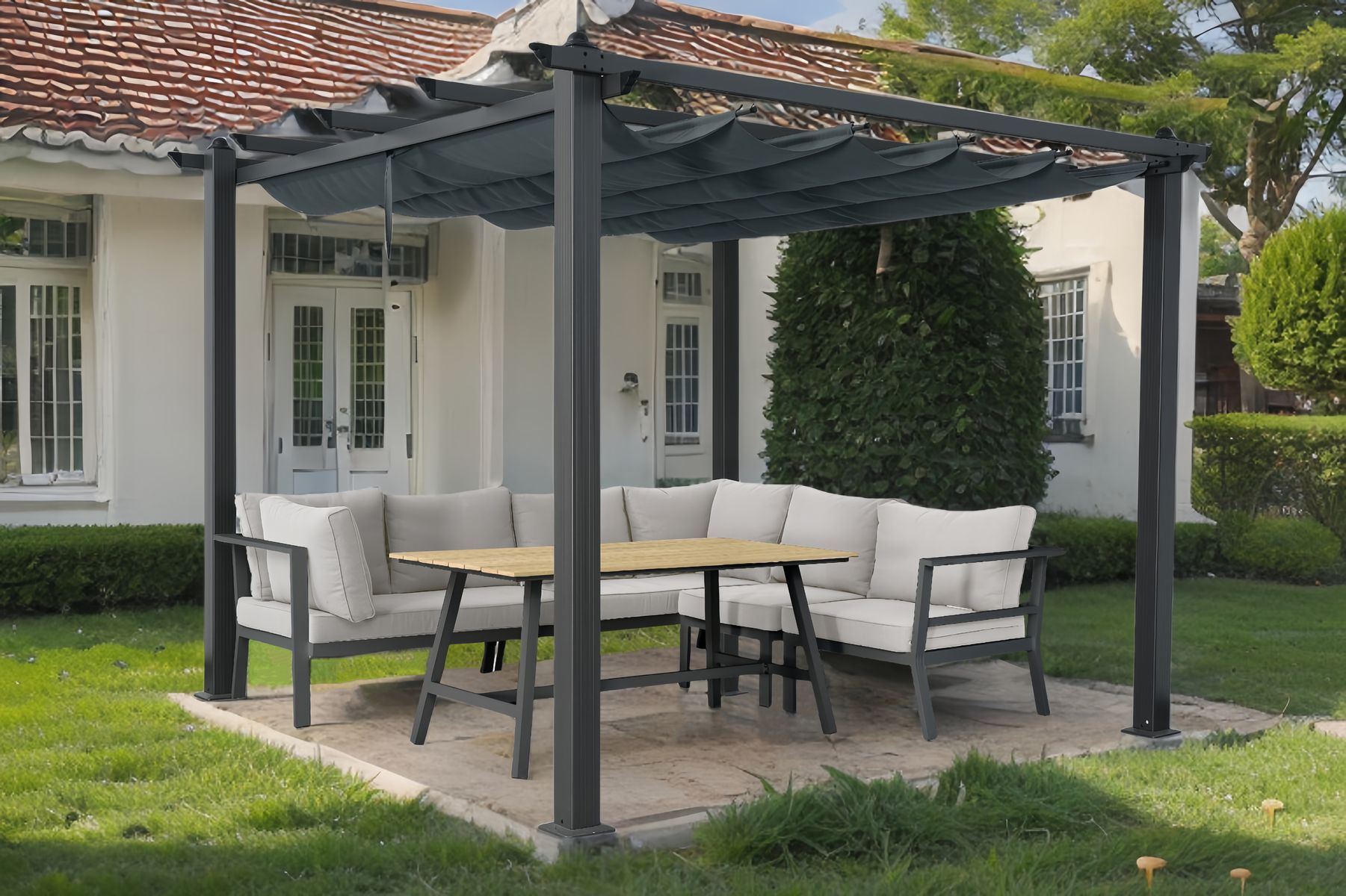 Aluminium Pergola with Retractable Roof