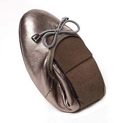 Sandringham silver leather ballerinas