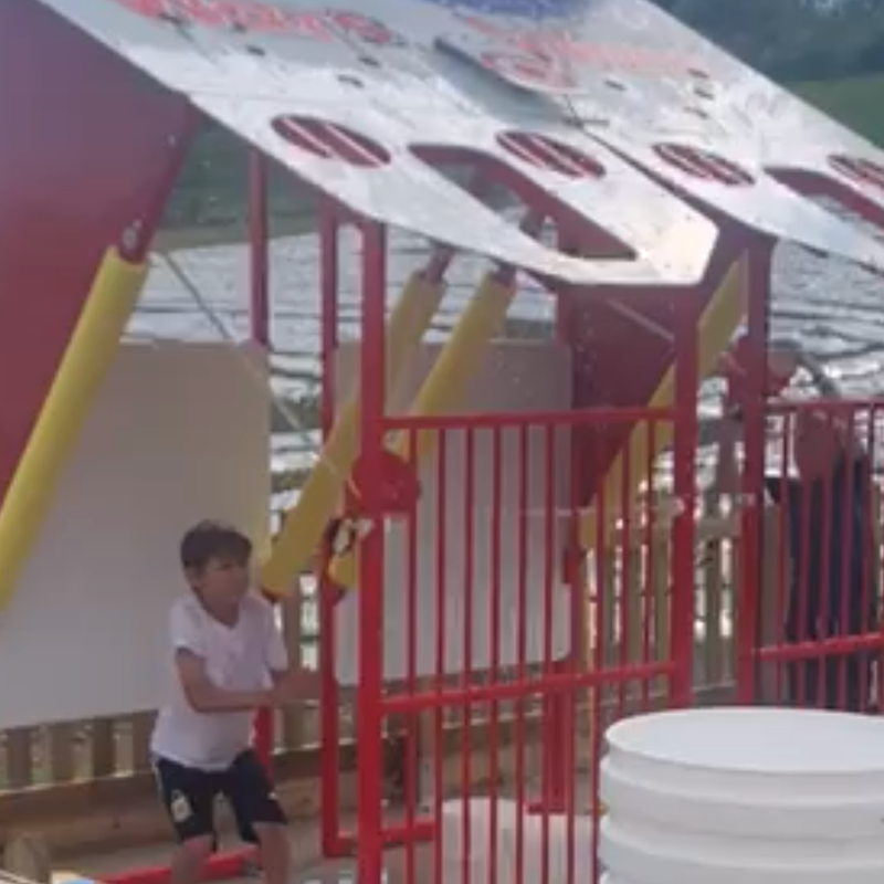 New Water Wars attraction at the Lakeland Maze Farm Park near Kendal, the Lake District