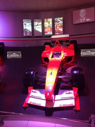 A Formula 1 Ferrari car in the museum at Maranello, Italy