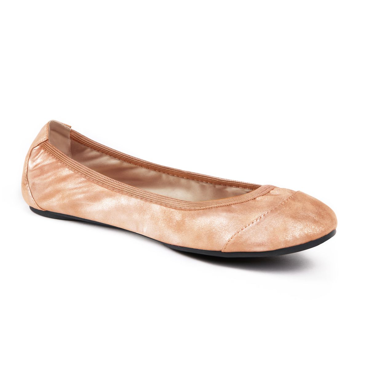 Barbican Rose Gold Shimmer Ballerina Pumps by Cocorose London