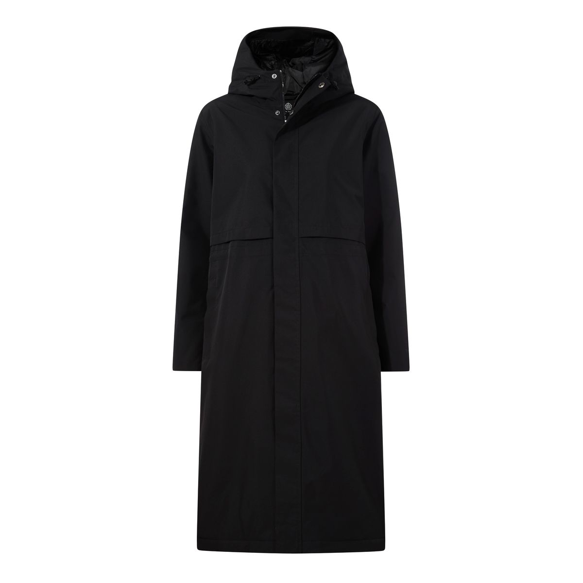 Ari Womens Longline Waterproof Insulated Trench Coat - Black