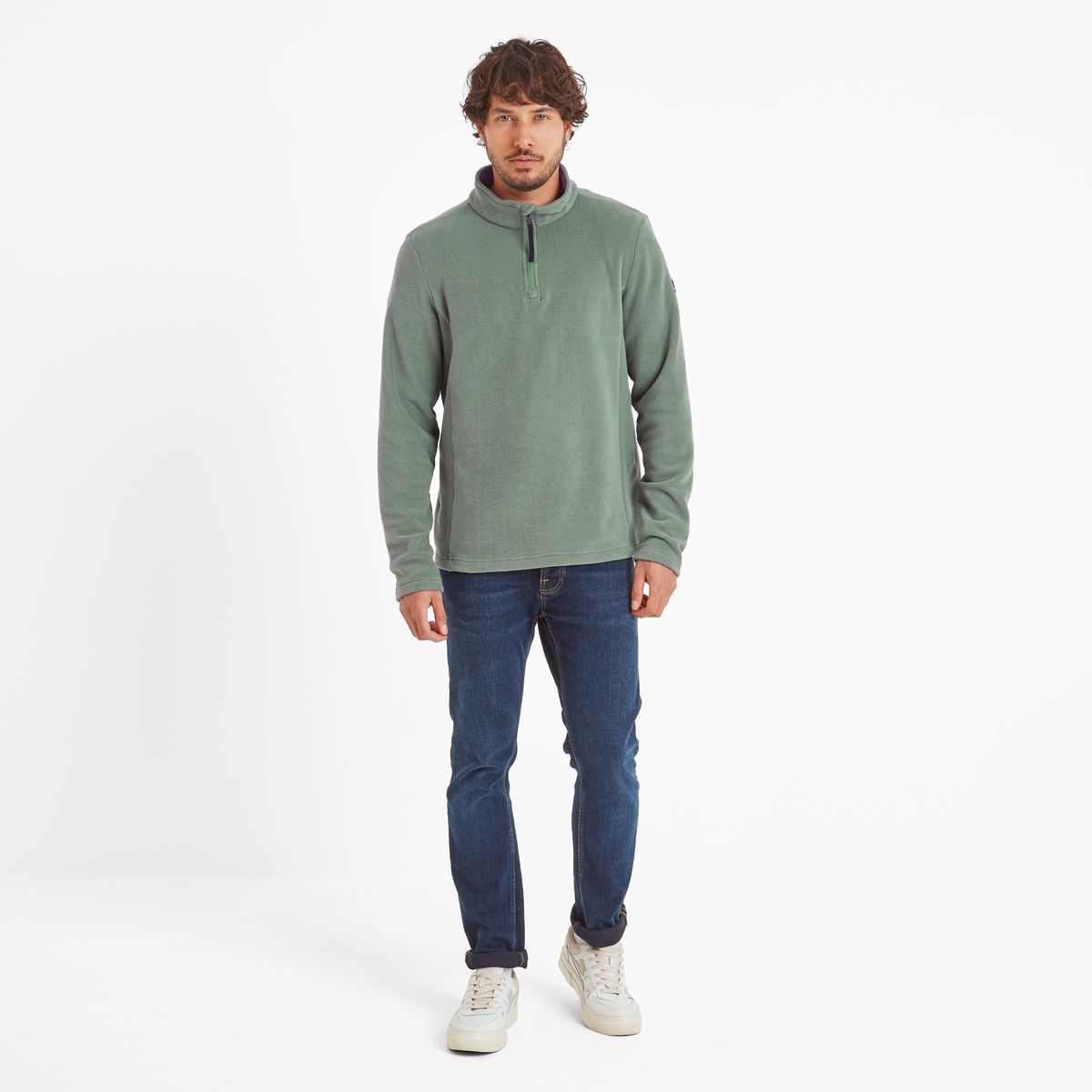 Revive Men's Fleece Zip Neck - Light Forest