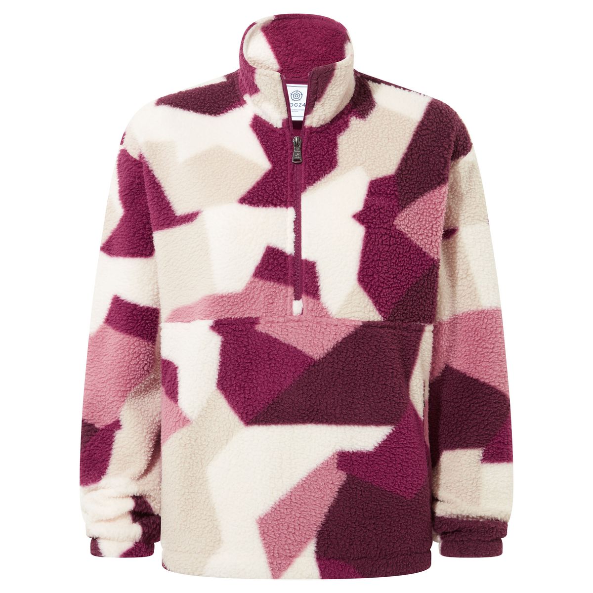 Sara Women's Sherpa Fleece - Burgundy Oversized Camo Print