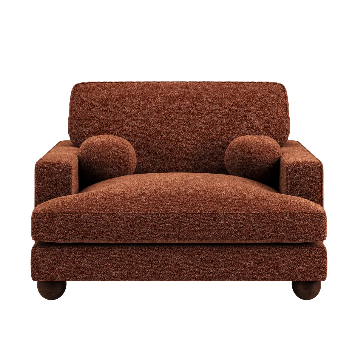 Solace+Co Addison Loveseat Burnt Orange Chenille