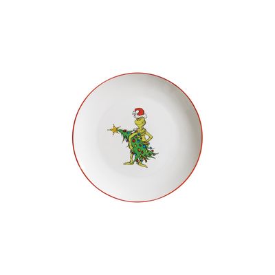 7.5 INCH SIDE PLATE GRINCH AND CHRISTMAS TREE