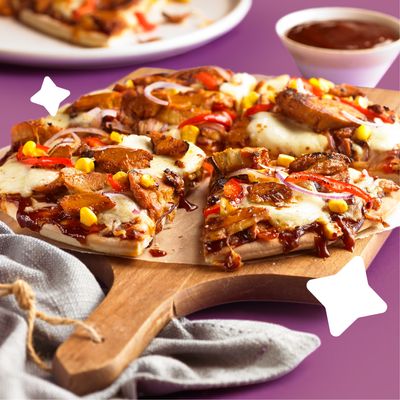 Squeaky Bean Meatless BBQ feast pizza