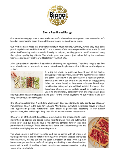 Rye Bread Range