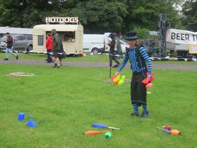 Dimitri providing circus entertainment at Grasmere Lakeland Sports and Show 2024.