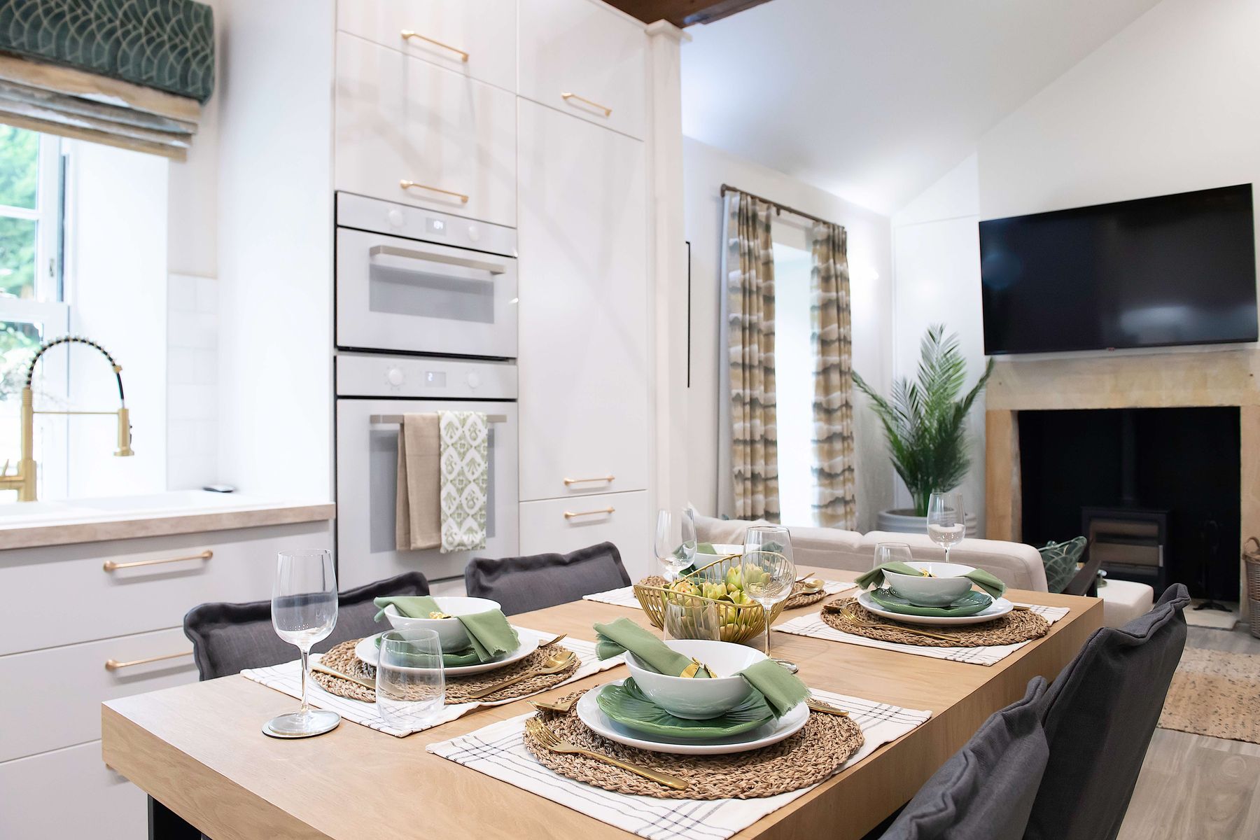 Beautifully equipped kitchen at the Toll Bar Luxury Villa at Langley Castle, Northumberland, UK,