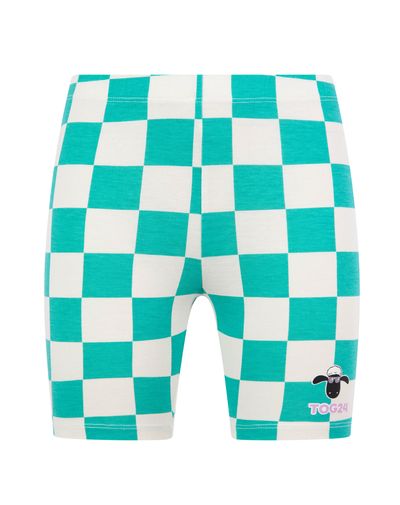 Altay Kids Shaun the Sheep Cycling Short - Spearmint/Woolly Checkerboard