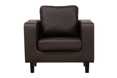 Box Brown Leather Armchair