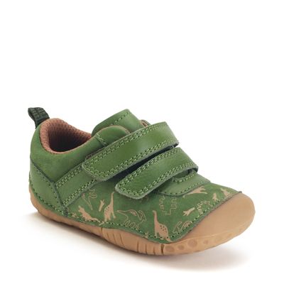 Roar Khaki dino nubuck/leather rip-tape baby pre-walkers