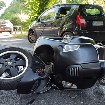 Motor scooter following crash