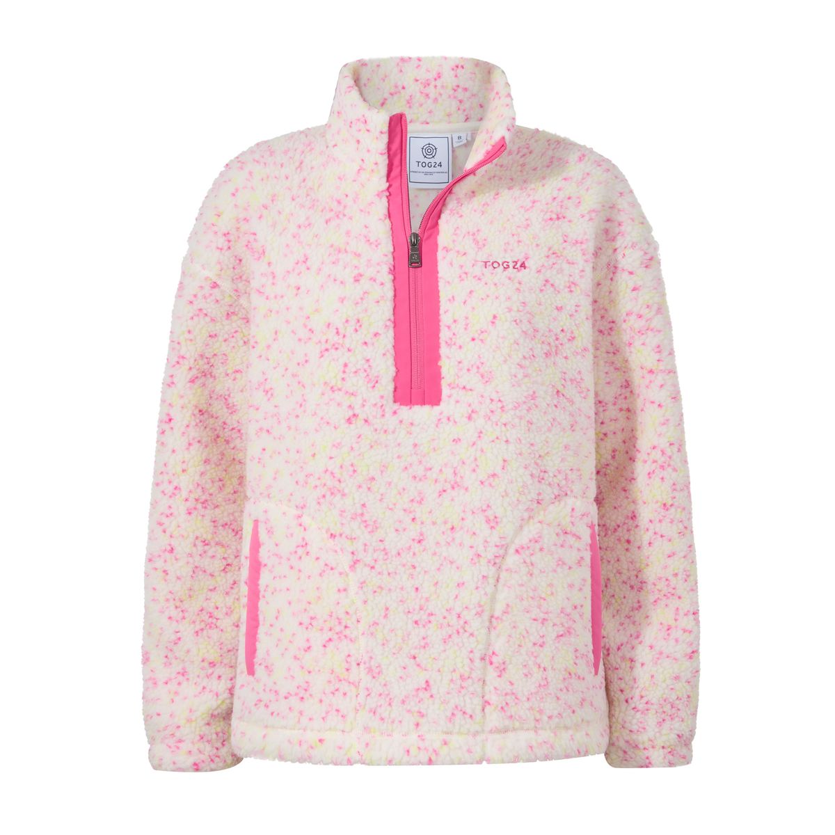 Flossie Womens Sherpa Zip Neck Fleece - Vanilla Nep