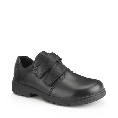 'Subject' Black leather boys riptape school shoes from the new Simply by Start-Rite Collection 