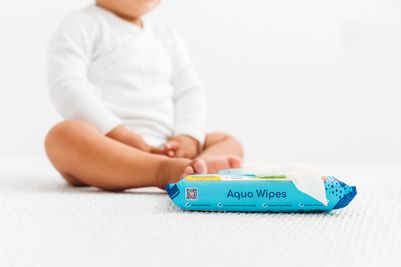 NEW Premium Aqua Wipes 3-in-1 clean, soothe and protect with kindness.