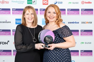 Amy Groves, winner of the Apprentice Award (sponsored by SSE) at the 2023 FDM everywoman in Technology Awards