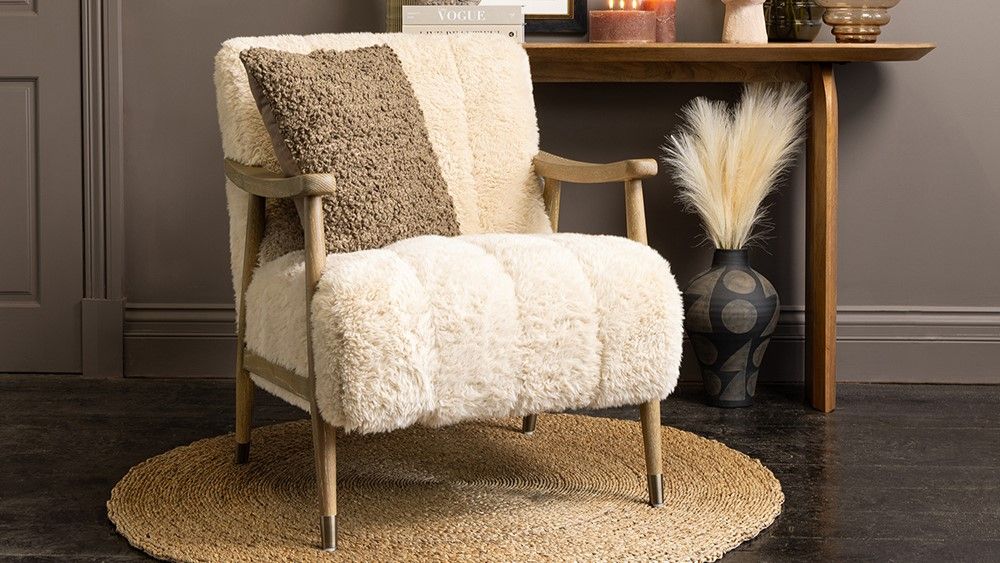 2000px Barcelona Armchair  Faux Sheepskin Fur Sand Seat  Solid Oak Brushed Frame, £399, 7975430.jpg