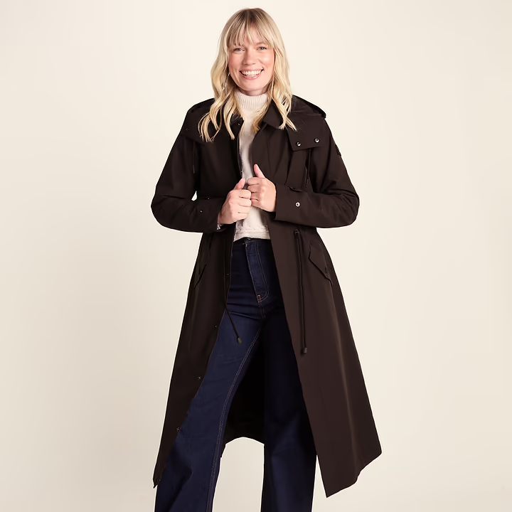 Alva Womens Waterproof Trench Coat - Chocolate Brown