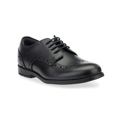 Brogue, black leather lace-up school shoe by Start-Rite Shoes