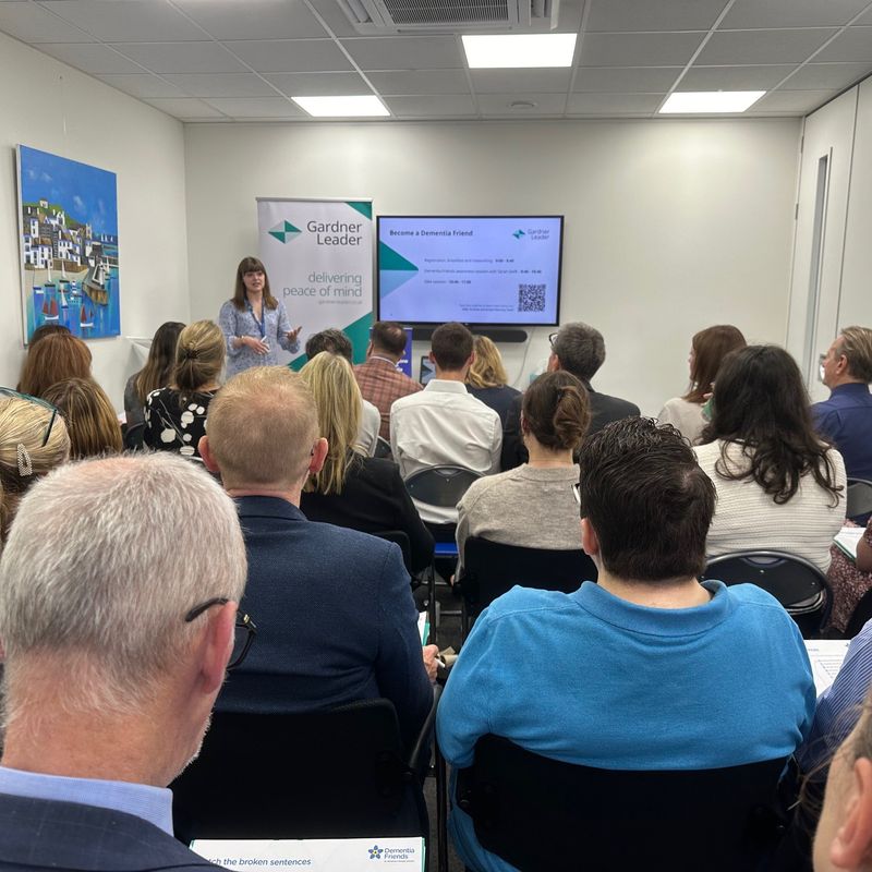 Sarah Swift from the Alzheimer’s Society talking to attendees
