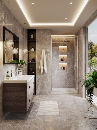 ARYSTO Eight Infold Shower Door in Recess