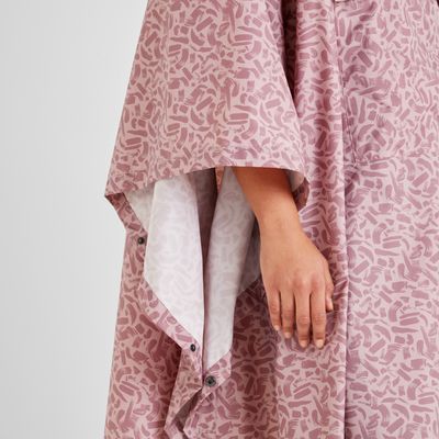 Drench Unisex Poncho - Dusky Rose Brushstroke Print