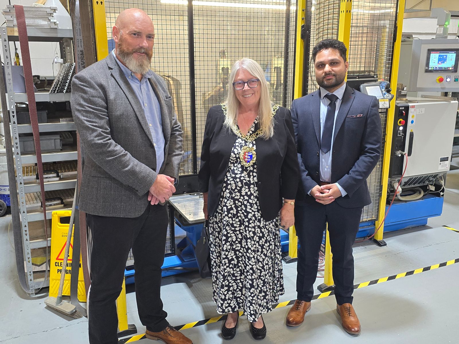 (from left to right) Nick Hayler BEAMA with Judy Rogers, Hastings Mayor and Fhaheen Khan, Senior Economist Make UK