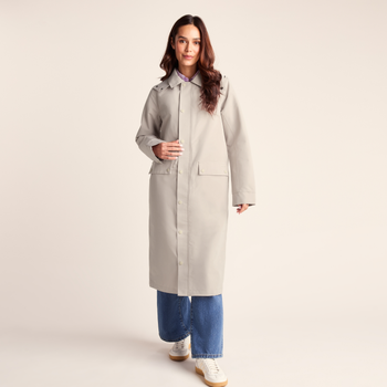 Remi Women's Waterproof Midi Car Coat - Cool Beige
