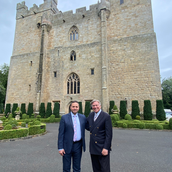 General Manager of Langley Castle, Mohammed Serag, with castle owner, Dr Stuart Madnick,