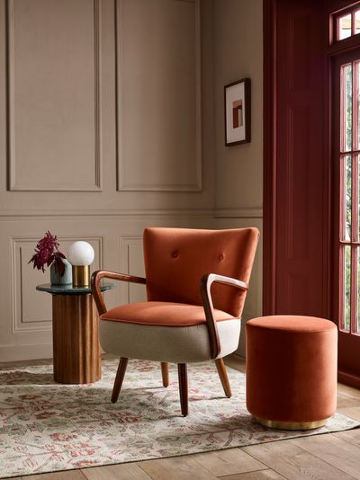 Calvin Armchair in Rust Velvet