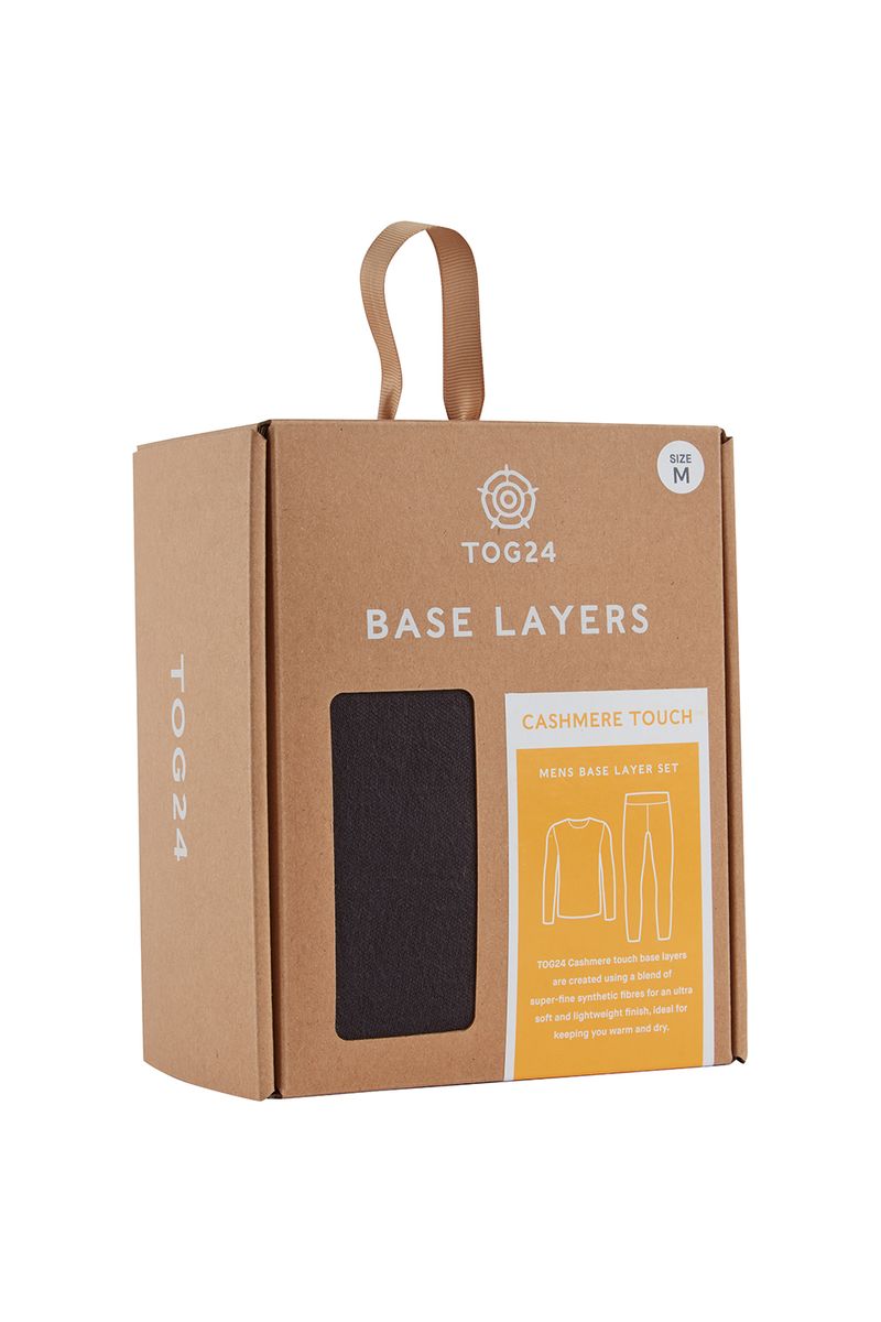 Meru Men's Cashmere Touch Base Layer Set - Black