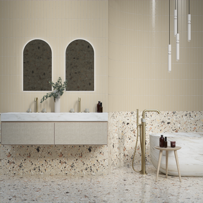 Deck Mounted Basin Tap in Warm Brass