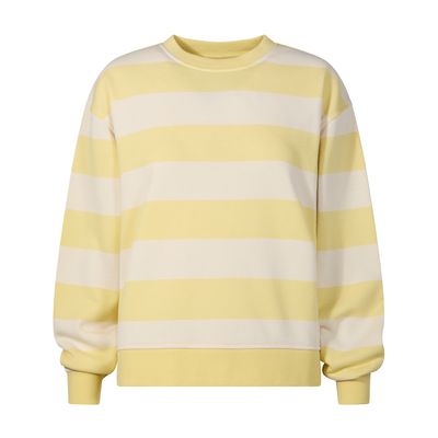 Tara Womens Relaxed Fit Supersoft Sweat - Butter Yellow Stripe