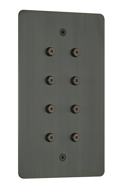 8 gang low-voltage round button vertical keypad switch with LED, Jordan bronze finish