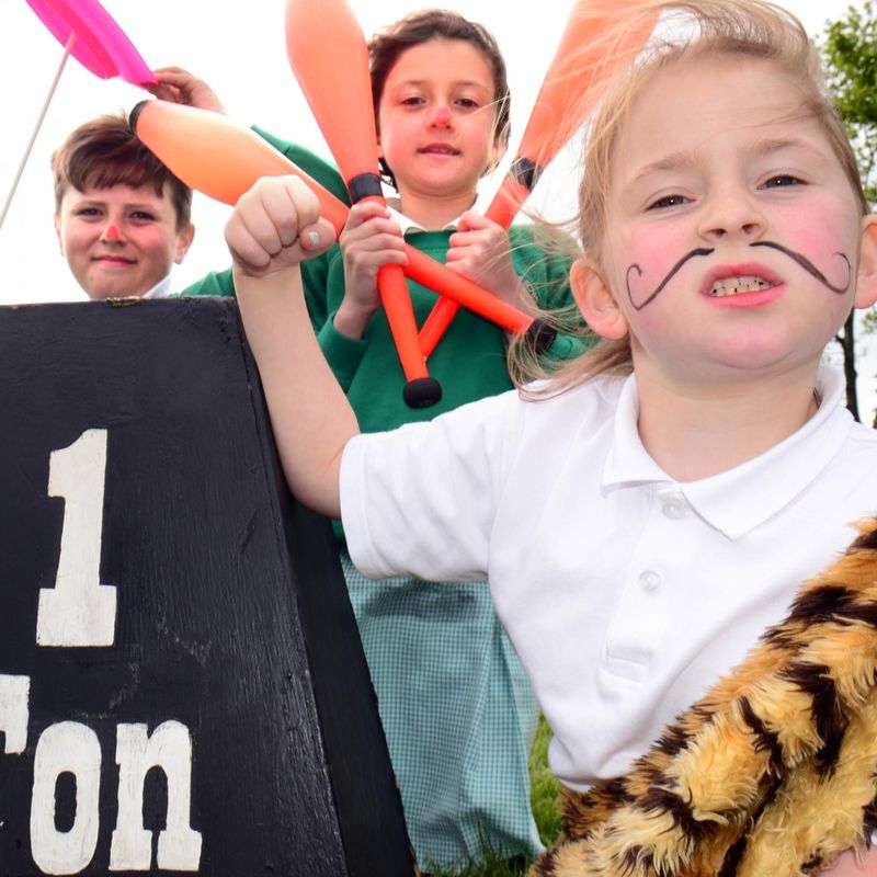 Children taking part in a Circus Avago circus workshop