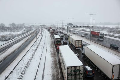Lorries in snow