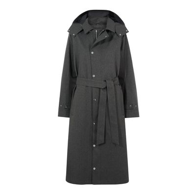 Jemima Womens Waterproof Longline Belted Trench Coat - Charcoal Melange