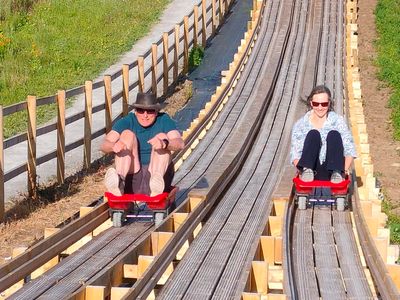 The new Cresta Run feature at the Lakeland Maze Farm Park near Kendal 