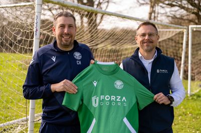 Chris Holland (left) and Will Hunnam (right) with Forza Doors-sponsored kit.